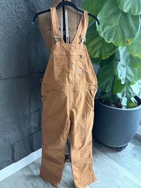 Carhartt Tan/Brown Canvas Jacket with Blue Logo Patch